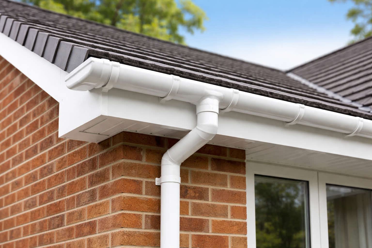 Guttering and roofline on a UK house
